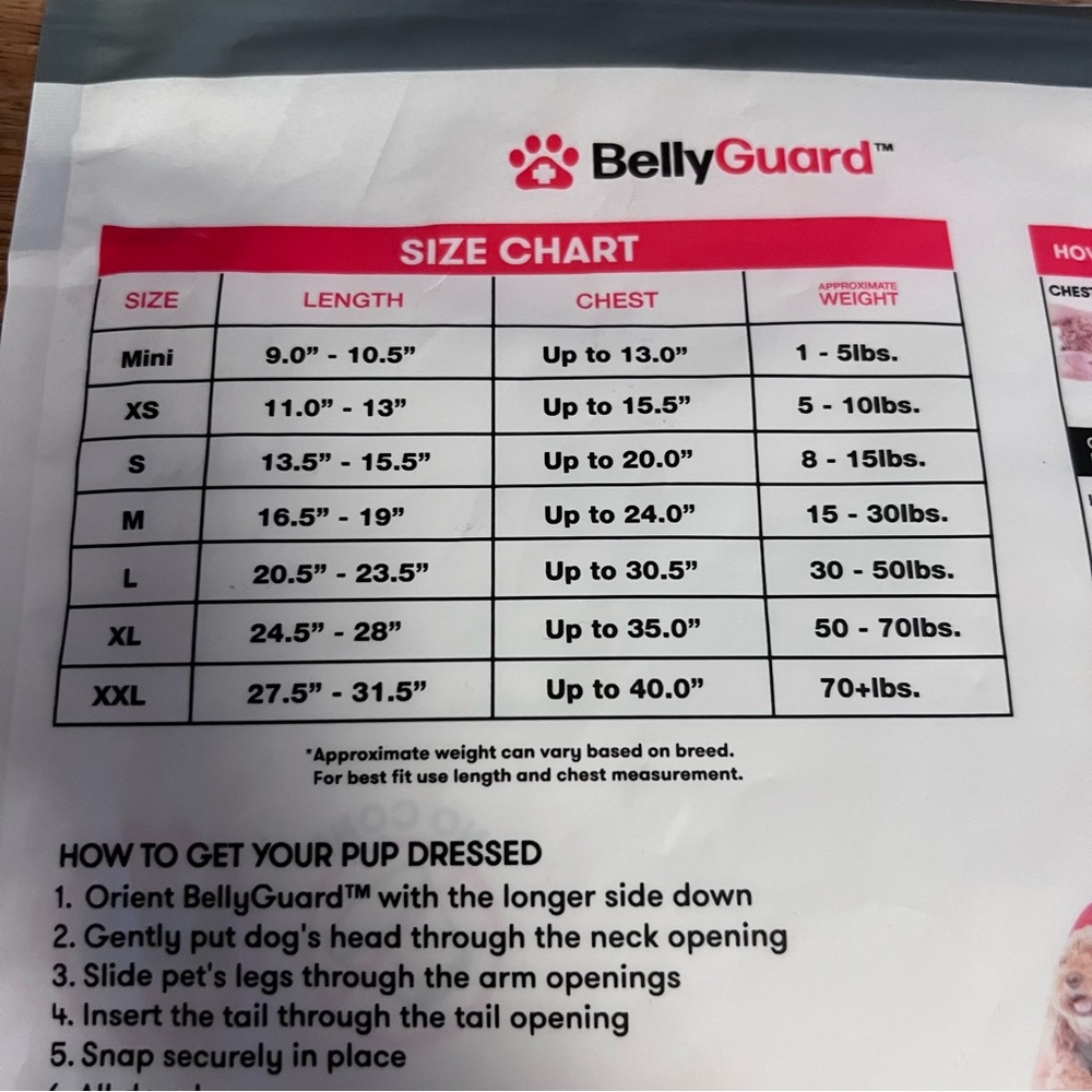 EUC BellyGuard Size Large Dog Recovery Suit for Spay/Neuter Surgery Puppies - Picture 9 of 14